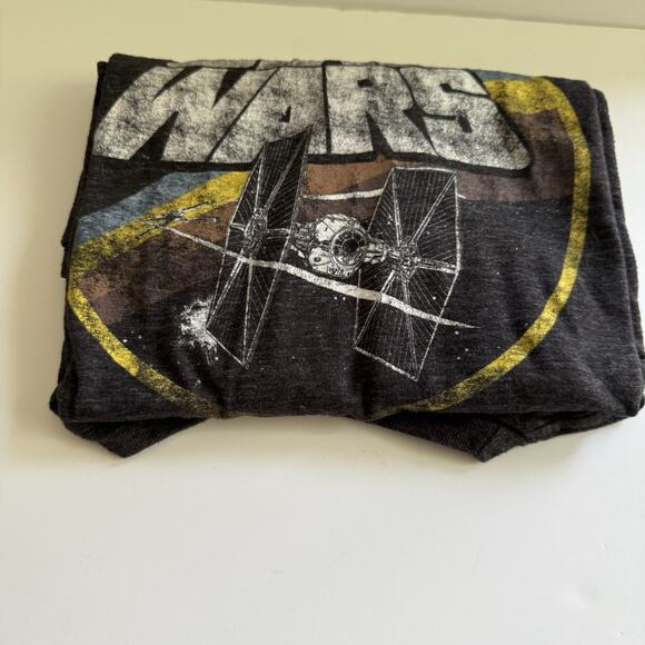 Star Wars T-Shirt Classic Logo Tie Fighter Retro Dk Gray Men's/Unisex Size Large - Picture 7 of 8